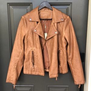 Brown leather jacket